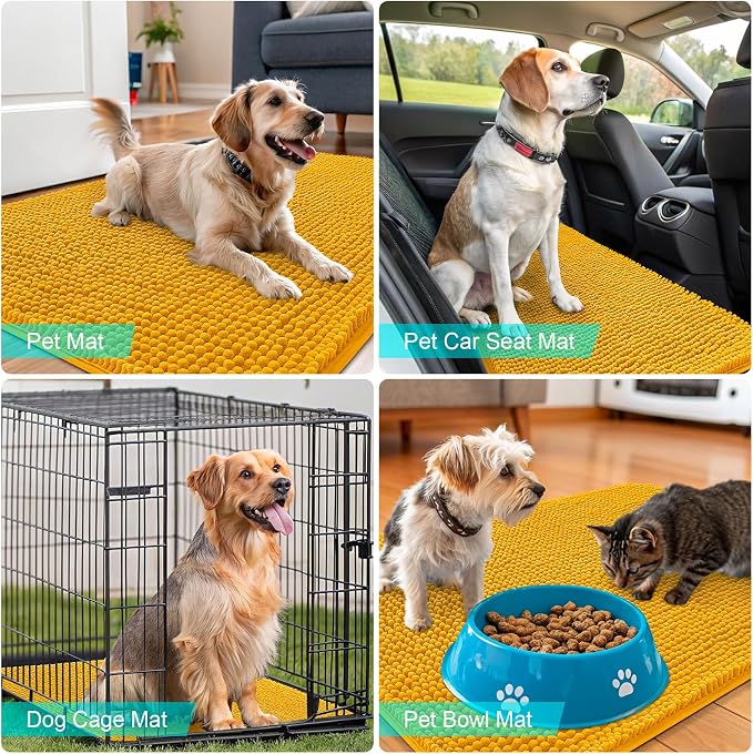 OLANLY Dog Door Mat for Muddy Paws 24x16, Super Absorbent Chenille Mud Mat | - Image 7