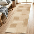 Faux Linen Washable Runner Rug Water Absorbent Surface 2x6 Beige | Non-Slip TPR by WIEVEDENS