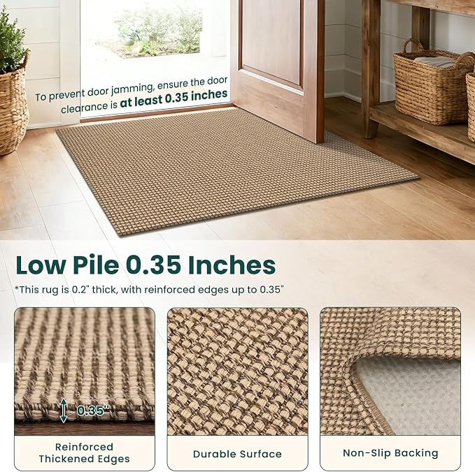 KOZYFLY Boho 2x14 Runners Rugs for Hallway, Long Washable Runner Rug, Woven Non - Image 4
