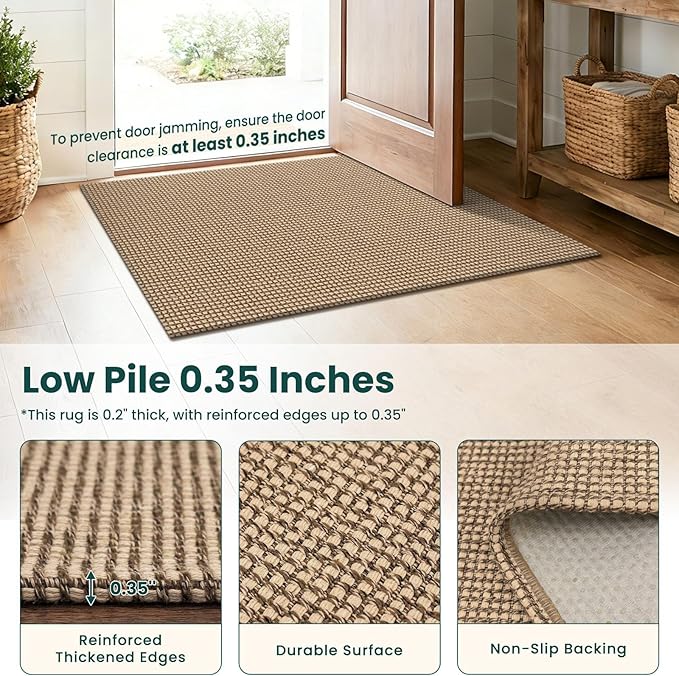 KOZYFLY Washable Area Rug 6x9 ft Rubber Backed Non Slip Rugs - Image 4