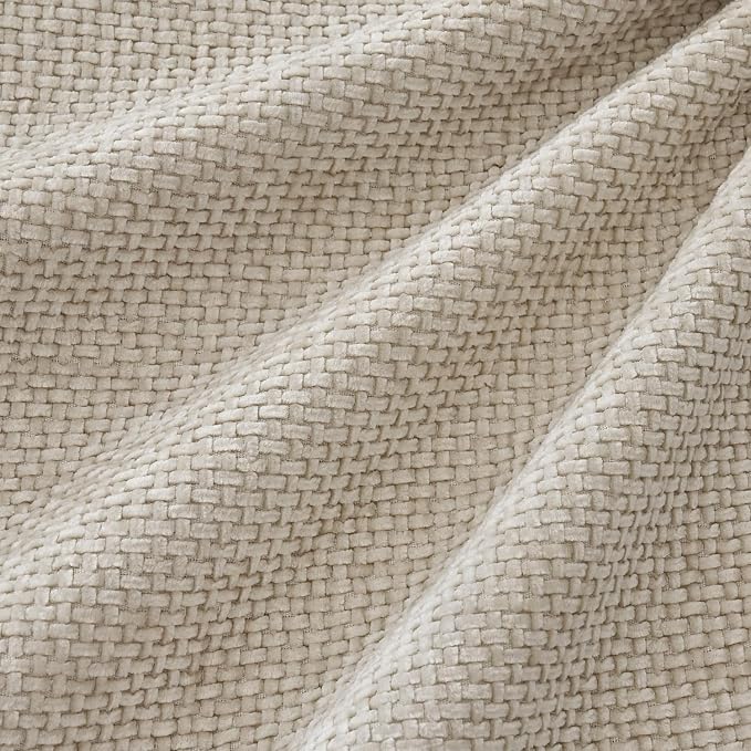 MIULEE Soft Decorative Chenille Euro Pillow Covers Cream 22x22 Pack of 4 | - Image 2