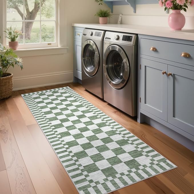 GarveeHome 2x10 Checkered Kitchen Runner Rug - Image 3