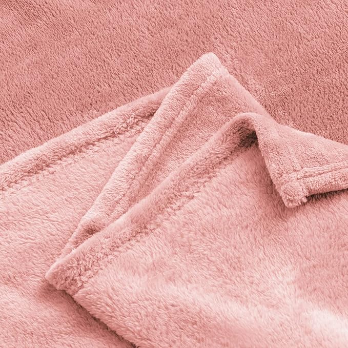 BEDELITE Fleece Blanket Soft Plush Queen Size Bed Blanket Pink 90"x90" | Ultra - Image 7