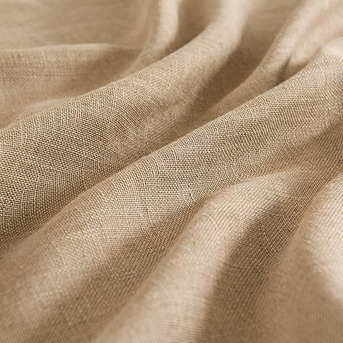 MIULEE Brown Linen Curtains 52x108 Inch Long - Image 4