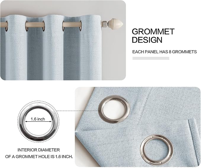 MIULEE 100% Blackout Linen Curtains - Image 4