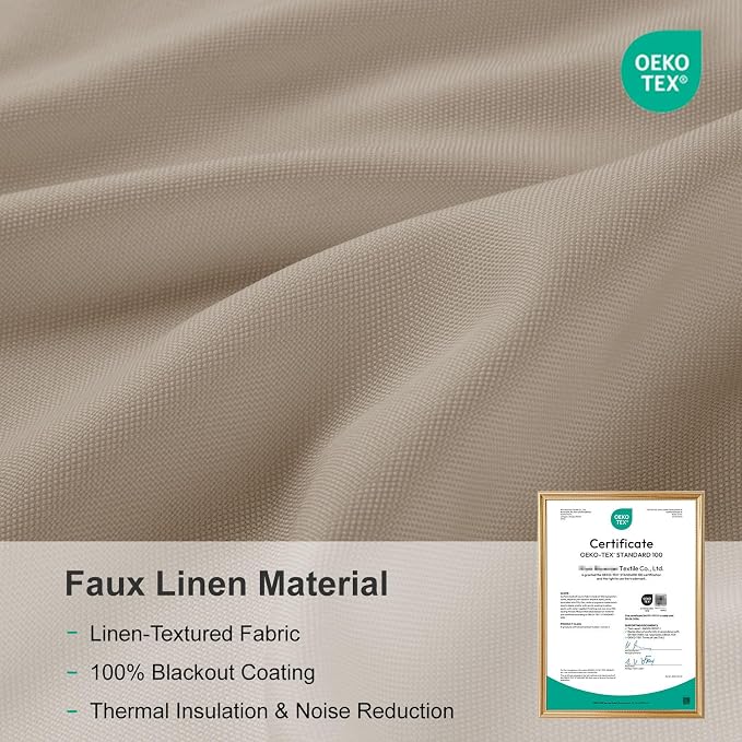 Faux Linen Total Blackout Curtains - Image 7