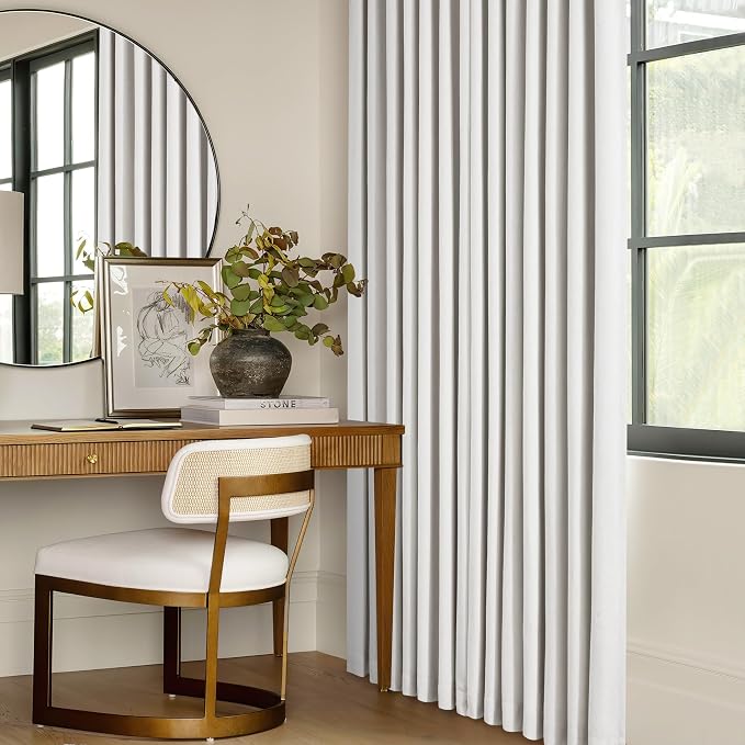 Beige White Pinch Pleated Blackout Linen 92 Inch Long Curtains 60 Inch Wide | - Image 8