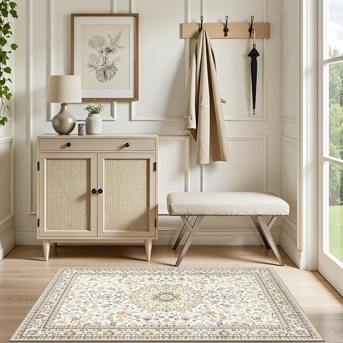 2x3 Area Rugs Living Room: Washable Vintage Rug - Image 5