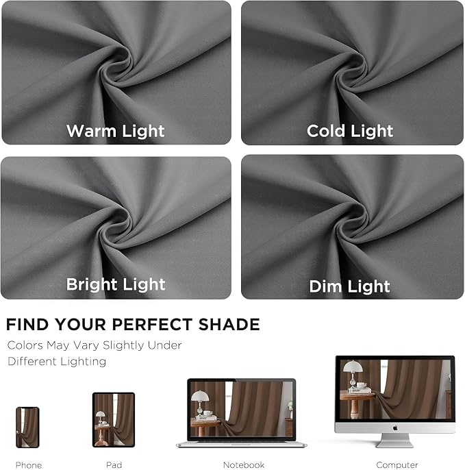 Joydeco Blackout Curtains 108 Inches Long, Thermal Insulated Black Out Curtains - Image 9