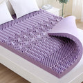 MUXHOMO 3 Inch 7-Zone Twin Mattress Topper, Egg Crate Foam Mattress Topper Twin Size for Back Pain, Lavender Cooling Gel Infused Bed Pad, CertiPUR-US and Oeko-TEX Certification (38"×75")