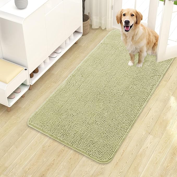 OLANLY Dog Door Mat for Muddy Paws 40x24, Super Absorbent Chenille Mud Mat | by OLANLY