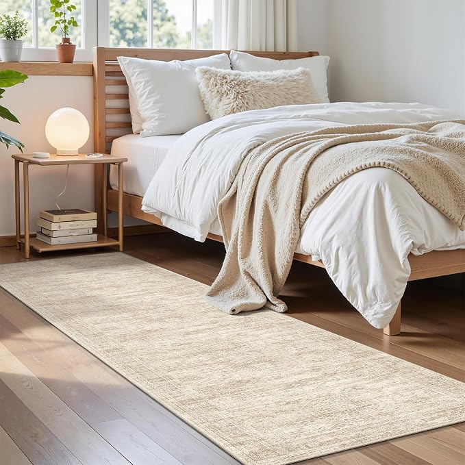 Soalmost Runner Rug 2x6 Washable Kitchen Hallway Runners Non-Slip Beige | Soft - Image 8