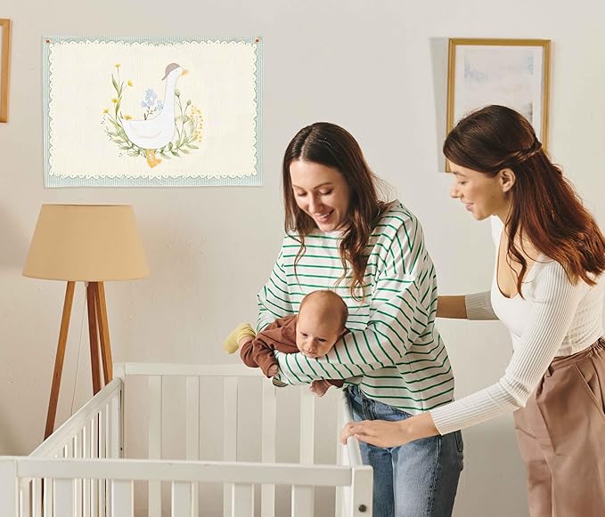 Silly Goose Nursery Rectangular Canvas Banner-Boho Flag Wall Sign Decor for Boys Toddler Kid, Baby Room Above Crib Bedroom Playroom Kindergarten Reading Room Decor-Baby Shower Birthday Christmas Gift