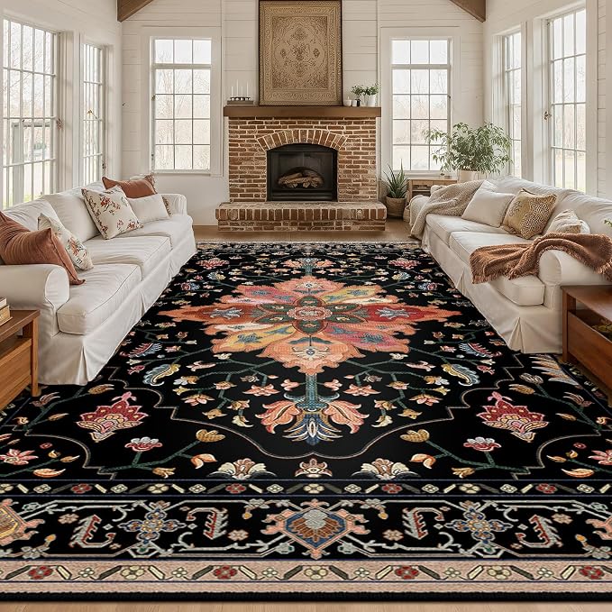 RELEANY Washable Area Rug, Large 10'x12', Water Repellent, Pet Friendly by RELEANY