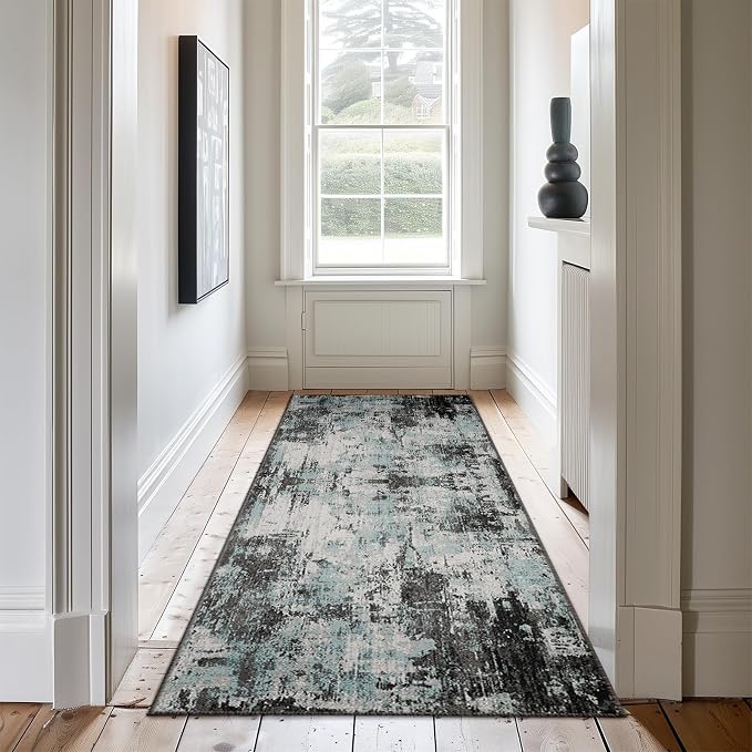 RELEANY Washable Runner 2'x8' Abstract Area Rug by RELEANY