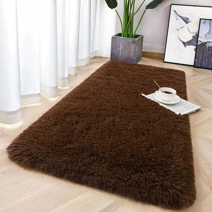 Chicrug Soft Runner Rug for Bedroom Living Room Plush Fluffy Rugs 2x4 | Shag - Image 2