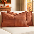 MIULEE Fall Burnt Orange Decorative Lumbar Throw Pillow Covers by MIULEE