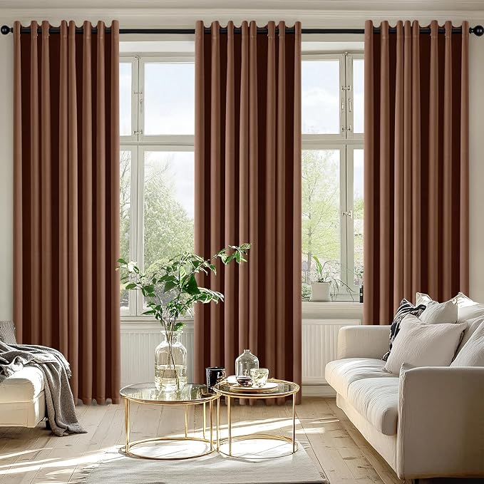 MIULEE Blackout Curtains for Bedroom 2 Panels 50 x 84 Inch Long Mocha Brown | - Image 6