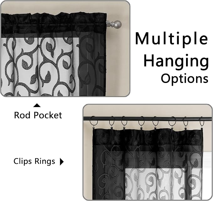 Furman Sheer Black Curtains 90 inches Long - Image 4