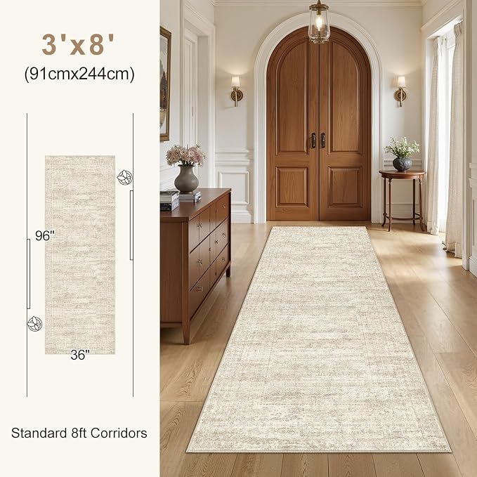 UERMEI 2x6 Washable Runner Rug for Hallway, Non Slip Low Pile Kitchen Carpet - Image 8