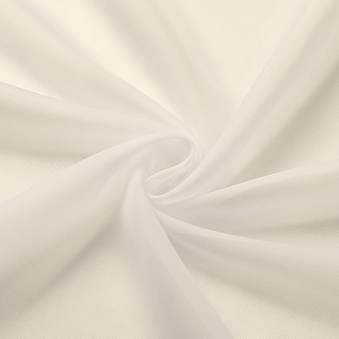 Chyhomenyc Cream Sheer Curtains 84 Inches Long 2 Panels | Light Filtering - Image 8