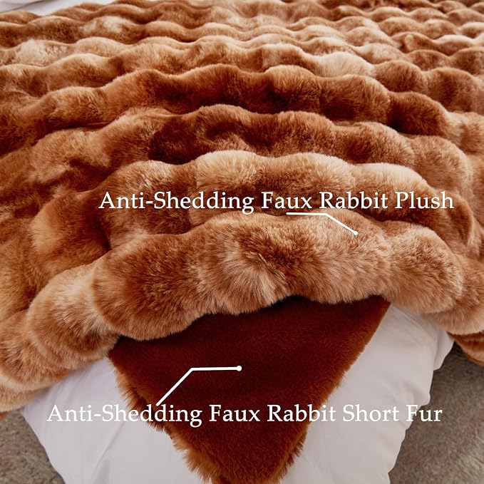 BENVWE Faux Fur Throw Blanket for Couch Bed - Image 5