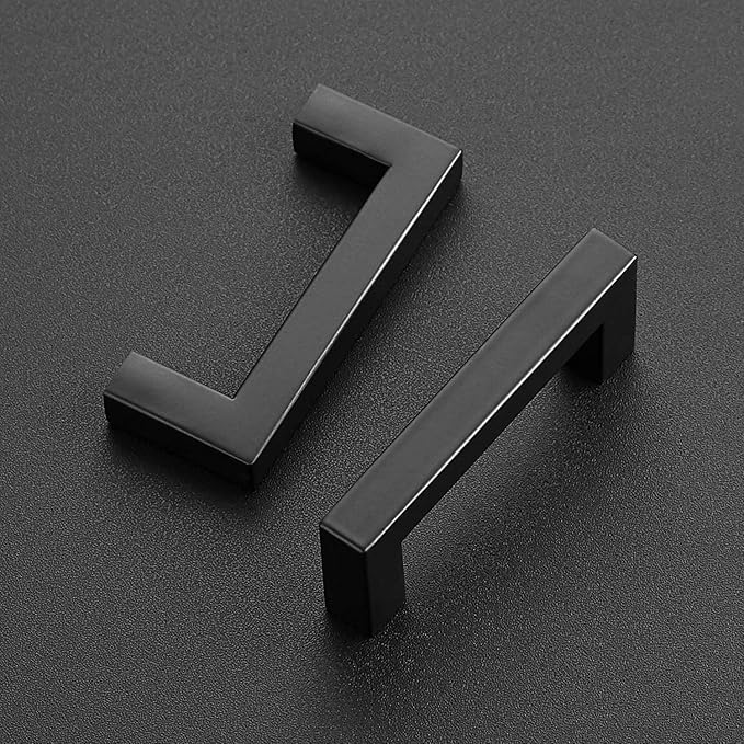 Ravinte 30 Pack Black Cabinet Pulls 3 Inch Square Kitchen Cabinet Handles Matte Black Kitchen Hardware for Drawer Pulls Drawer Handles Come with Screwdriver