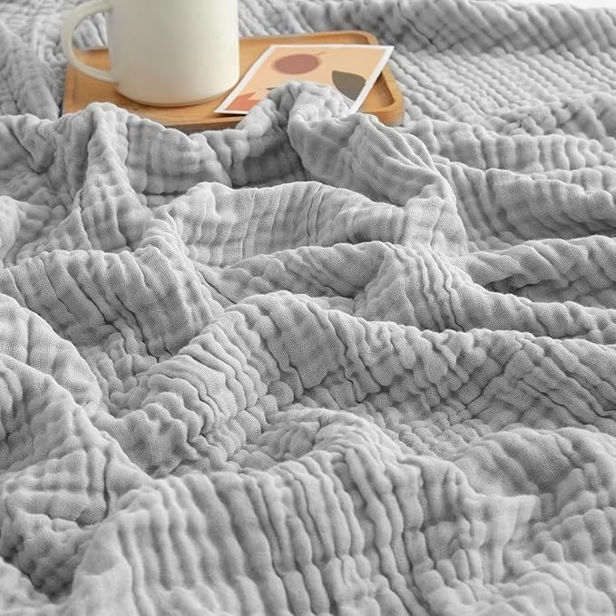 EMME Muslin Blankets for Adults Throw Blanket for Couch Breathable Gauze Soft by EMME