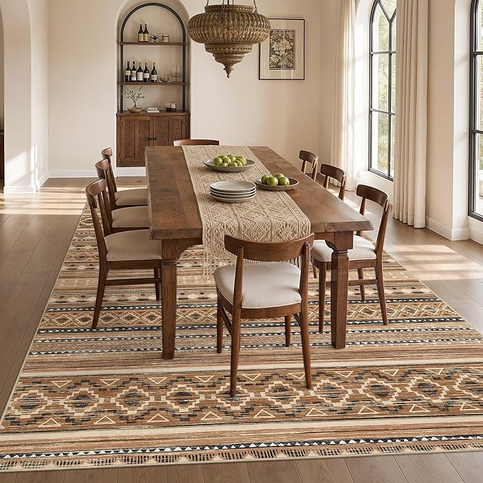 cotiled Boho 9x12 Area Rug for Living Room: Large Moroccan Washable Rug | Solve - Image 6