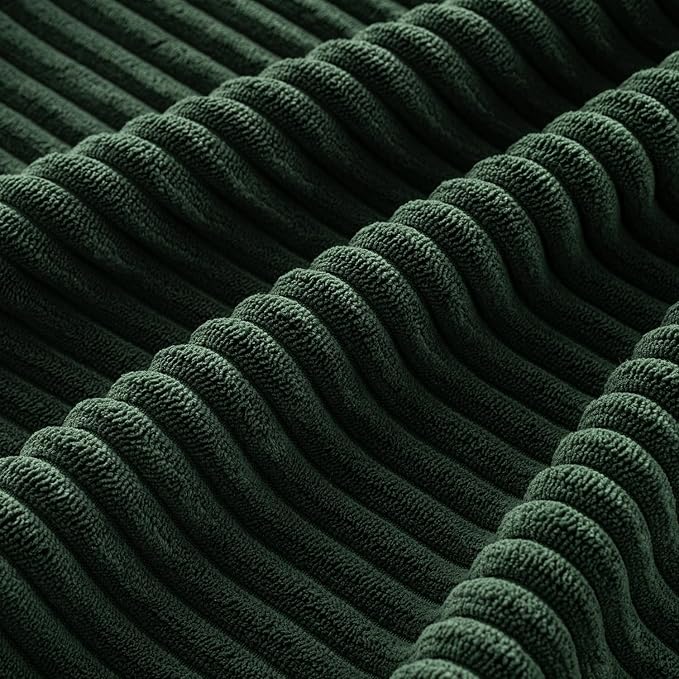 MIULEE Soft Corduroy Decorative Throw Pillow Covers Army Green 18x18 | Set of 4 - Image 4