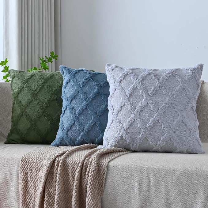 Set of 2 Soft Moroccan Throw Pillow Covers 20x20 Inch Plush Boho Decorative - Image 6
