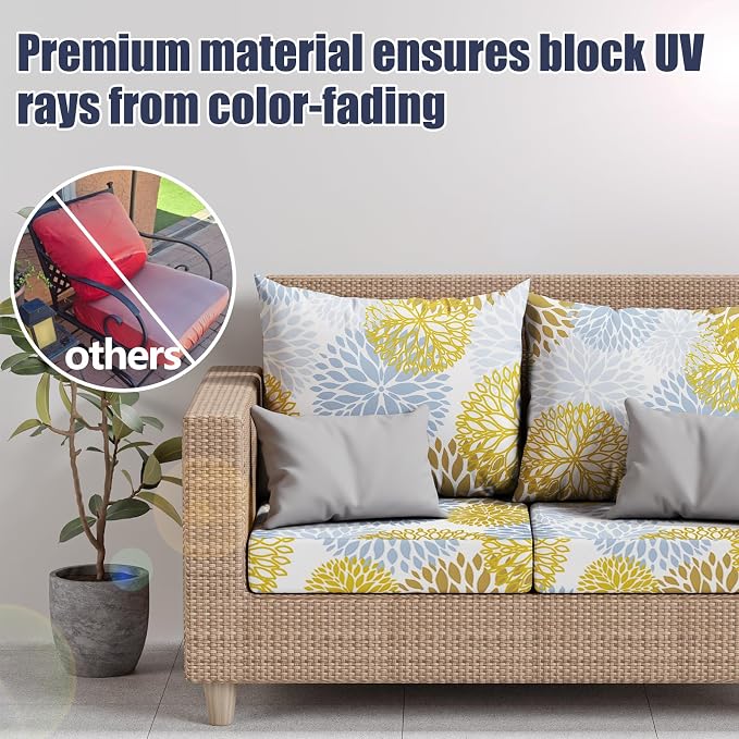 8Pcs Outdoor Cushion Covers, Stretch Patio Furniture Couch Chair Slipcovers | - Image 3