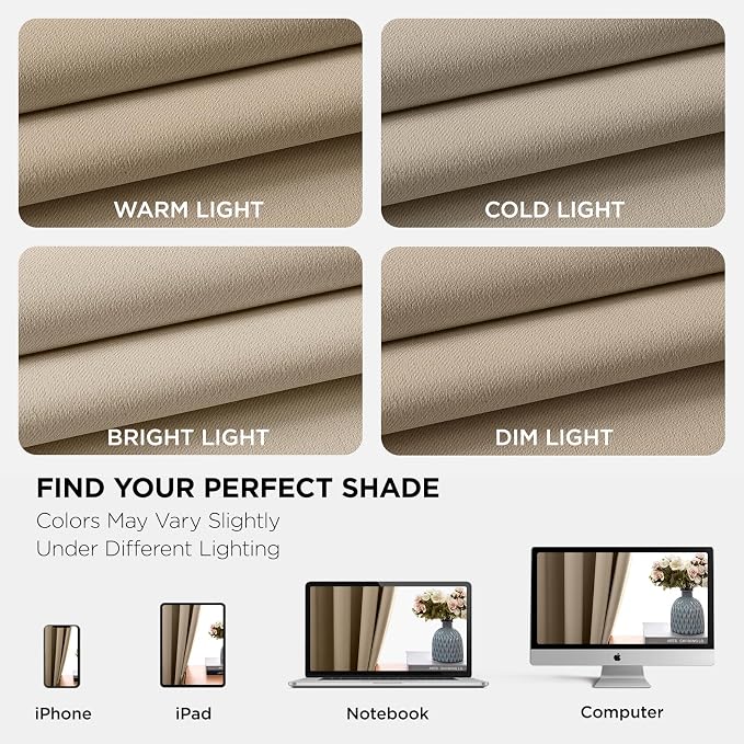 Joydeco Blackout Curtains 54 Inch Length 2 Panels Set, Thermal Insulated Long - Image 8