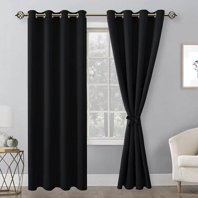 Blackout Curtains for Bedroom, 52 x 96 Inches Long, 2 Panels, Window Curtains - Image 8