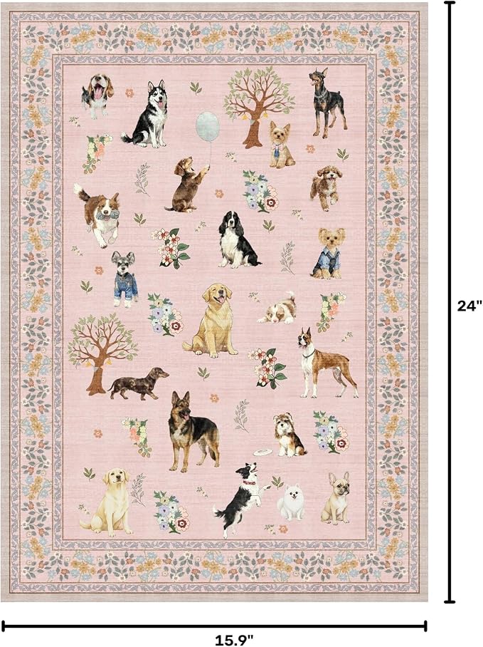 Pink Entry Rug 24x17inch Small Door Mat Runner - Image 2