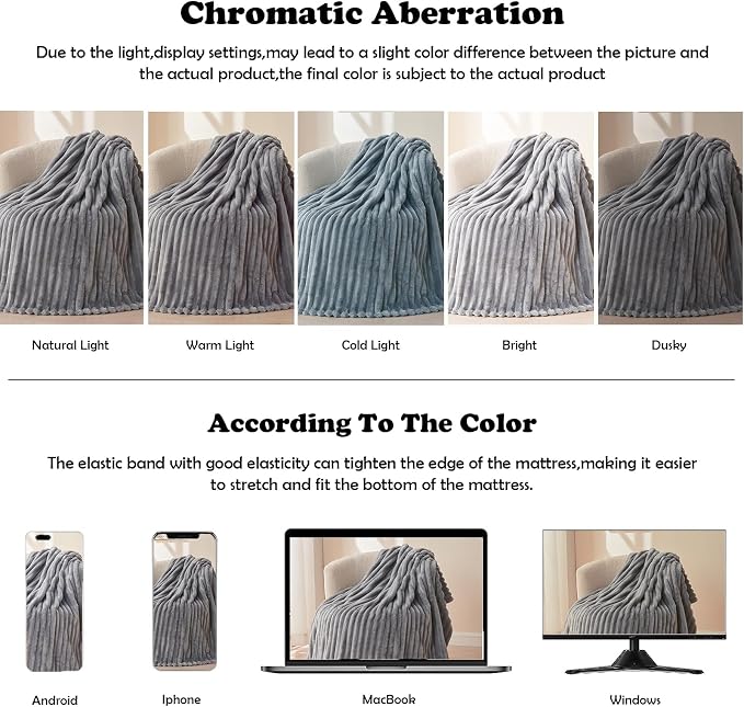 NEWCOSPLAY Fleece Ribbed Cozy King Blanket - Image 6