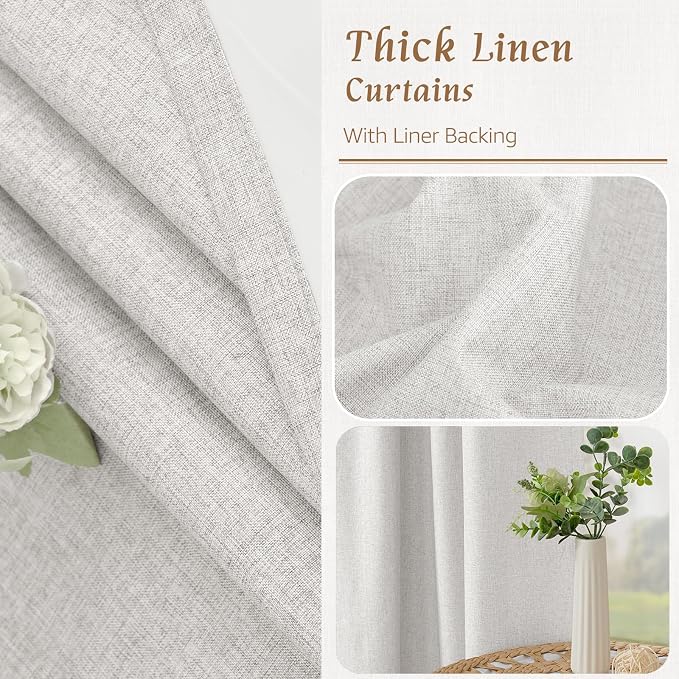 Short Linen Blackout Curtains 30 Inches - Image 8