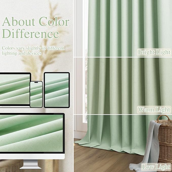 100% Blackout Curtains 120 Inch Length 2 Panels Set - Image 7