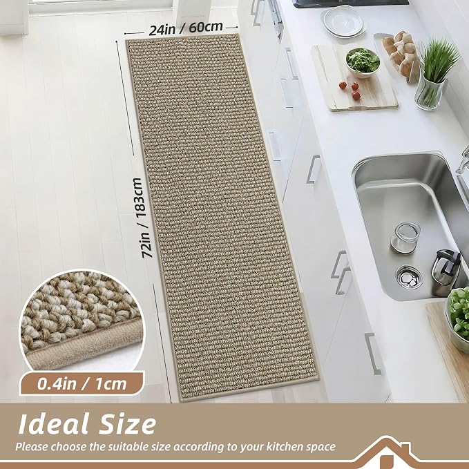 BEQHAUSE Kitchen Runner Rugs 24"x72", Kitchen Mats - Image 2