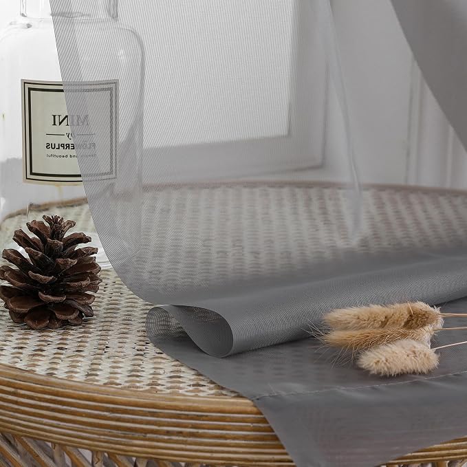 Chyhomenyc Charcoal Grey Sheer Valance - Image 3