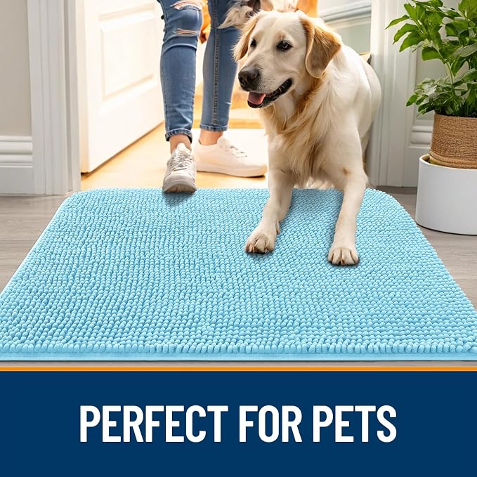 OLANLY Dog Door Mat for Muddy Paws 47x17, Super Absorbent Chenille Mud Mat | - Image 6