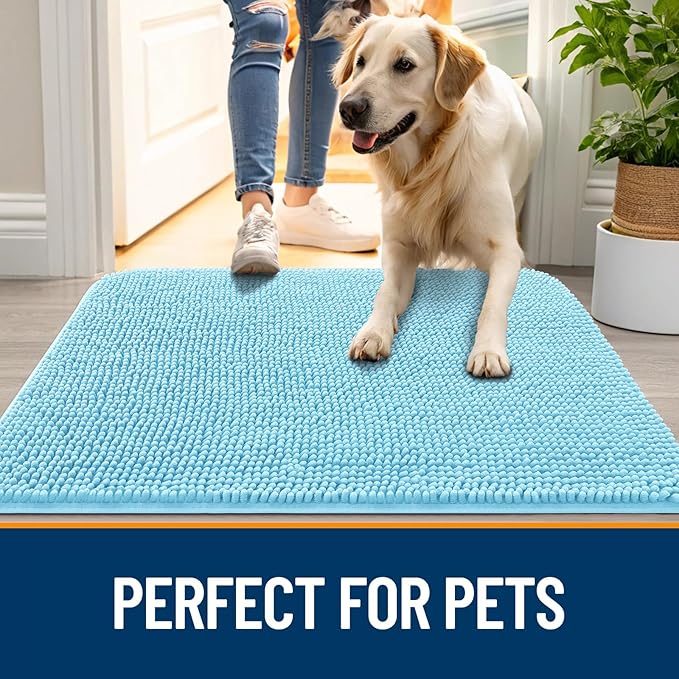 OLANLY Dog Door Mat for Muddy Paws 70x46, Super Absorbent Chenille Mud Mat | - Image 6