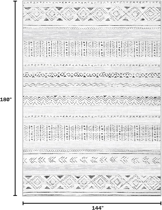 cotiled Boho 12x15 Area Rug for Living Room: Large Moroccan Washable Rug | - Image 2