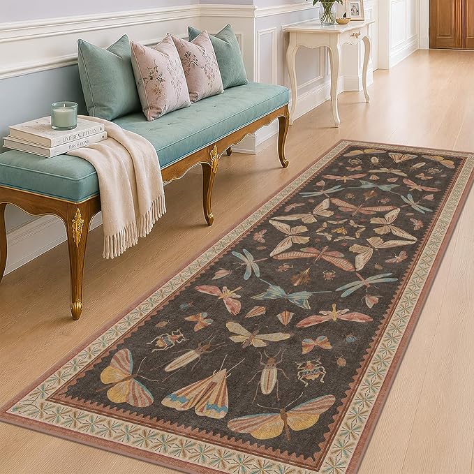 Boho Runner Rug 3x8, Stain Resistant Indoor Carpet by HazoHaus