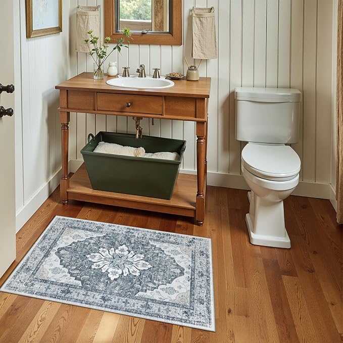 RELEANY Washable Area Rug, Small 2'x3', Water Repellent, Pet Friendly, Vintage - Image 3