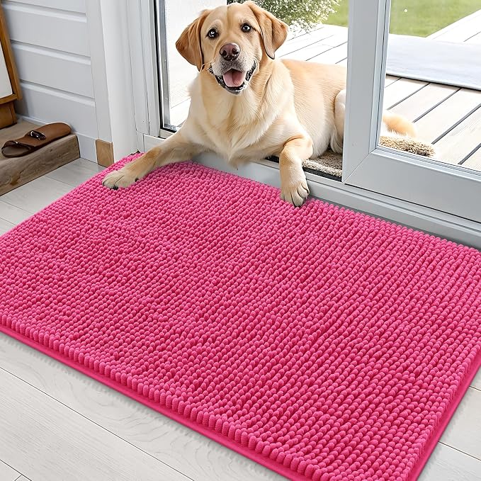 OLANLY Dog Door Mat for Muddy Paws 35x24, Super Absorbent Chenille Mud Mat | by OLANLY