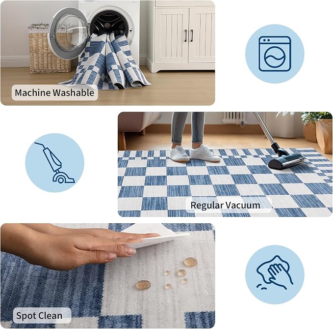 GarveeHome 2.5x8 Checkered Kitchen Runner Rug - Image 7