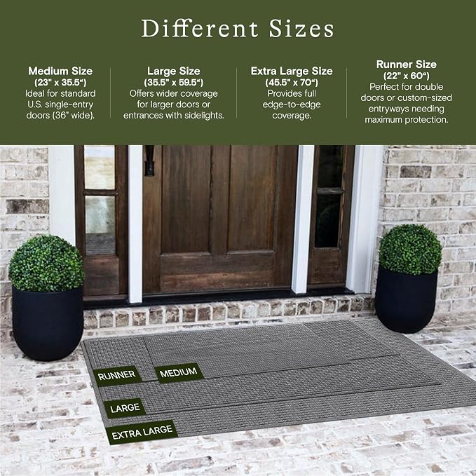 WaterHog Squares Front Door Mat Indoor Outdoor Entrance, All-Weather Mats | - Image 2