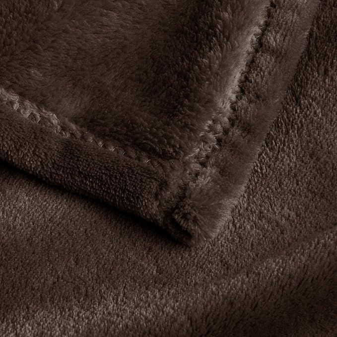BEDELITE Fleece Blanket Soft Plush Oversized Bed Blanket Brown 120"x120" | - Image 5