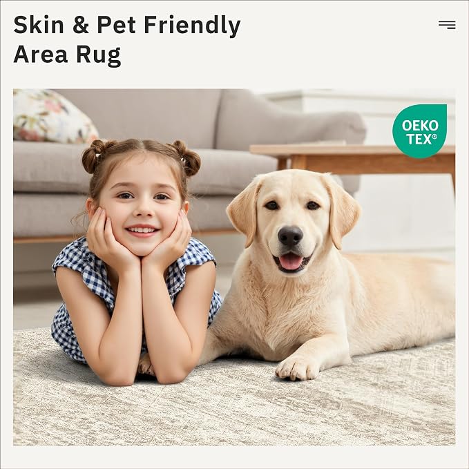 Soalmost Hallway Runner Rug 2'6" x 12' Washable Long Kitchen Rugs Beige | - Image 5